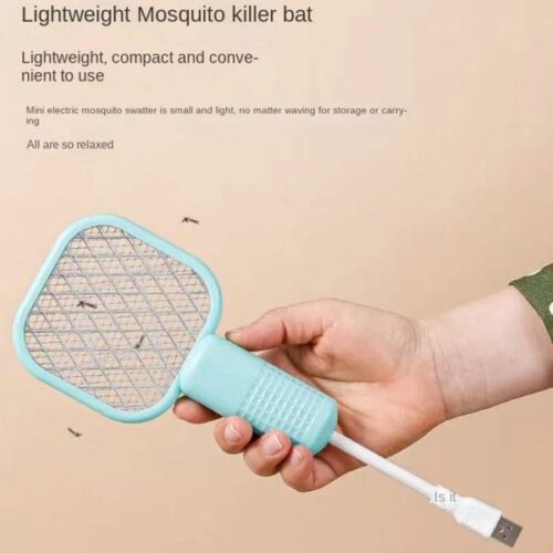 mini-usb-electric-mosquito-racket-rechargeable-summer-fly-swatters-trap-mosquito-swatter-uv-light-sharp-sparking-random-color - 1